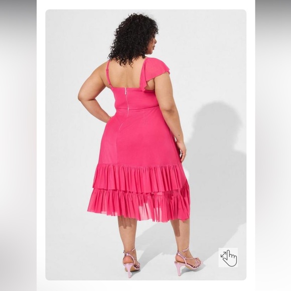 Torrid Pink Ruffle Dress - Torrid Size 6 - 6X - Plus Size 30 dress - Picture 5 of 7
